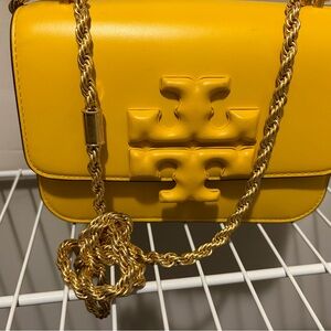 Tory Burch Vibrant Yellow Crossbody Bag with Gold Chain